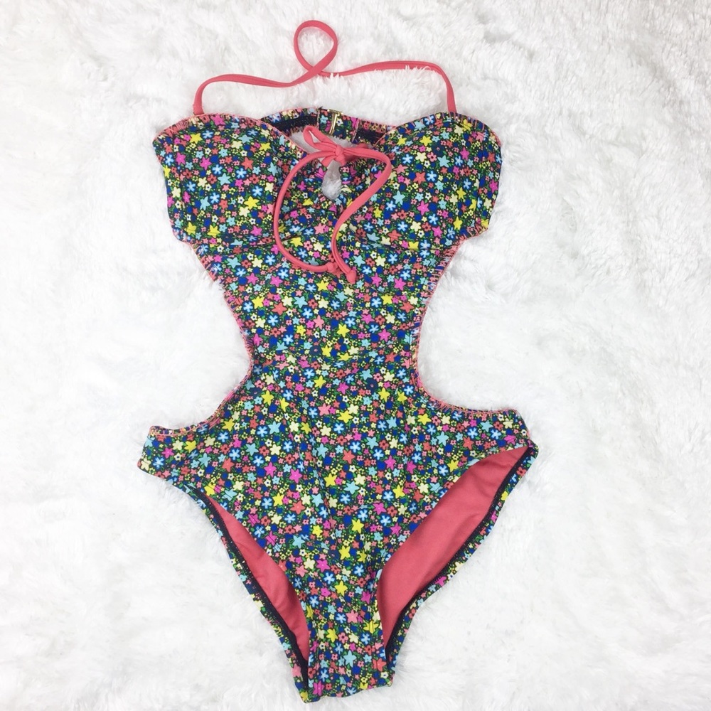One piece Floral Swim Suit Size Small